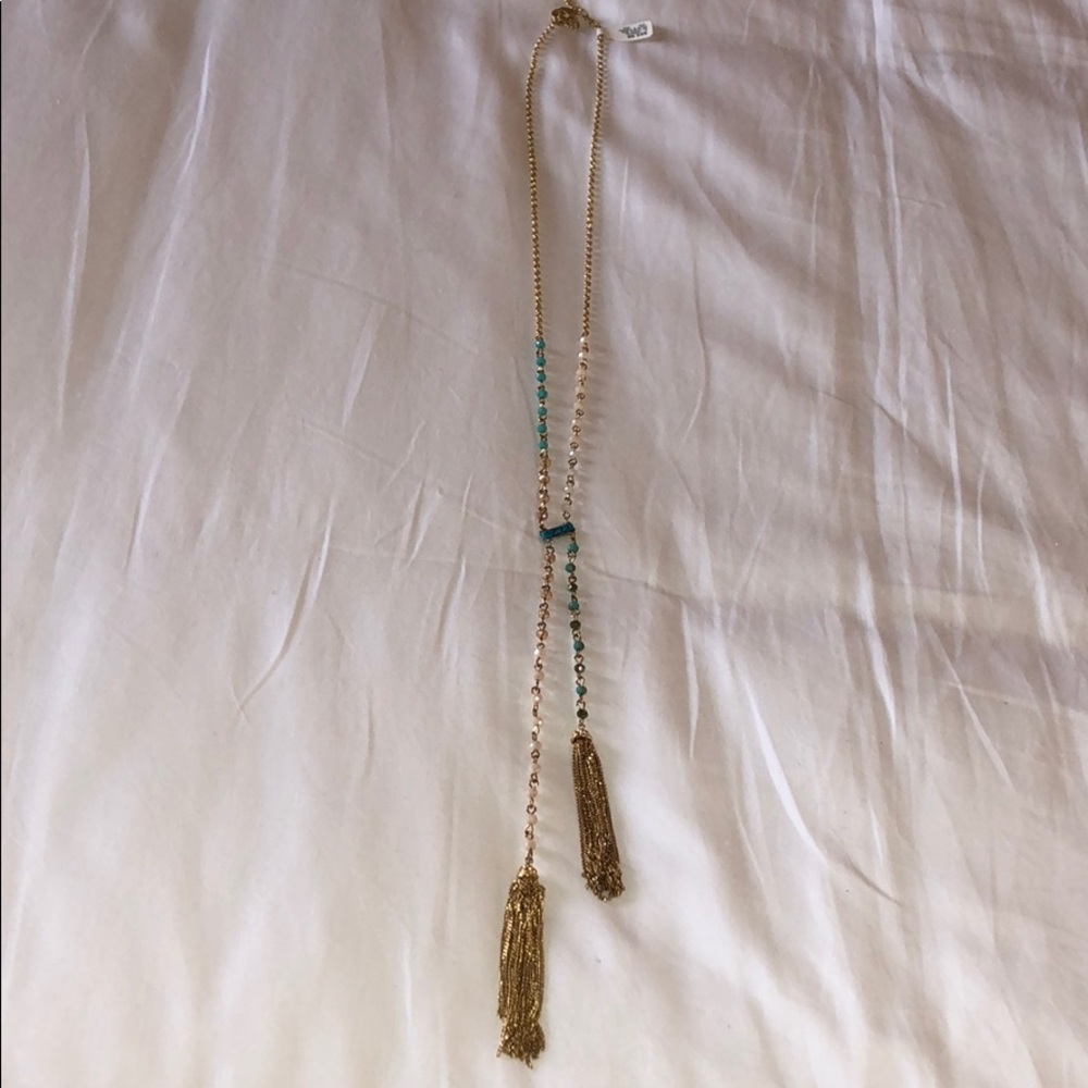 Gold tassel necklace